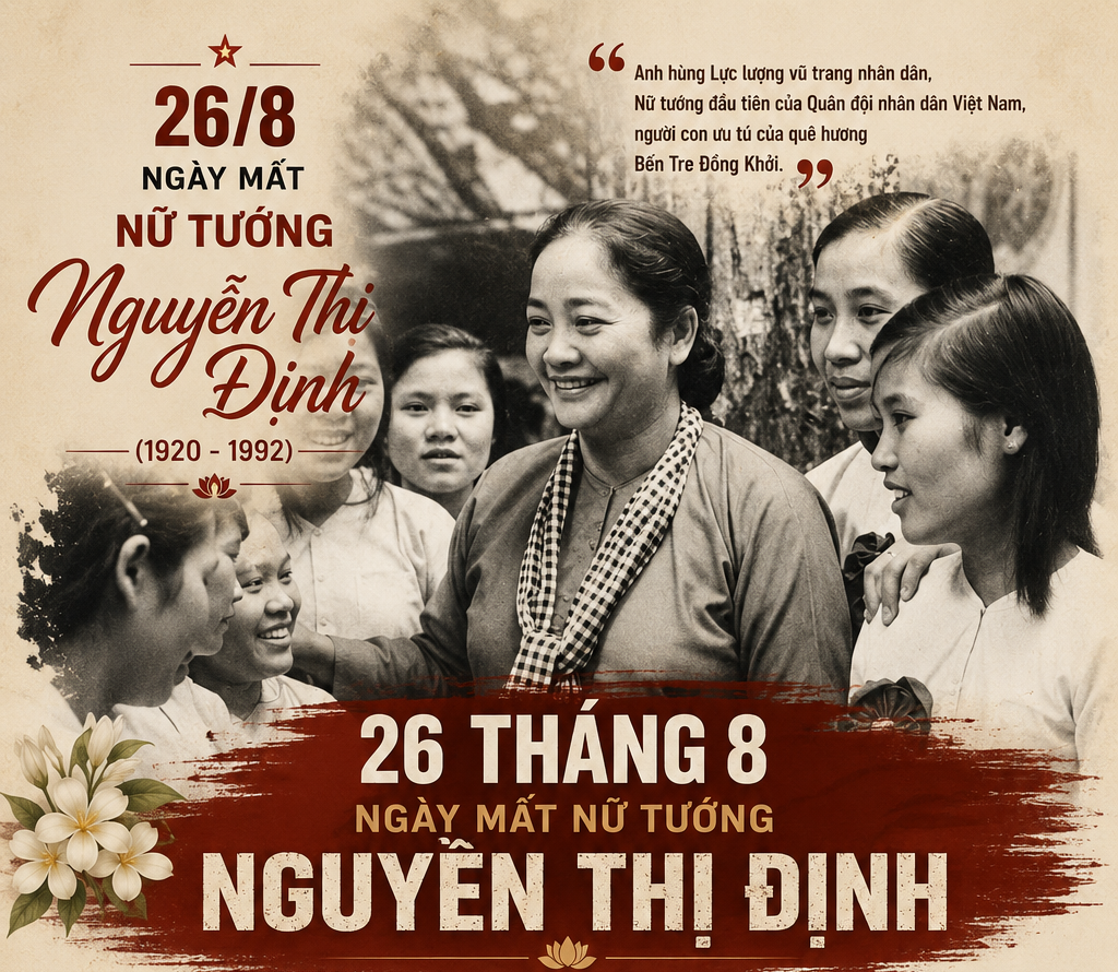 Kỷ niệm Ngày 26/8/1992 - Ngày mất nữ tướng Nguyễn Thị Định